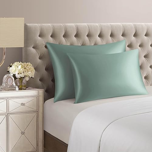 Vista 119 de DISANGNI Funda de almohada de seda de morera 100% natural para cabello y piel con cremallera oculta, 22 momme ambos lados
