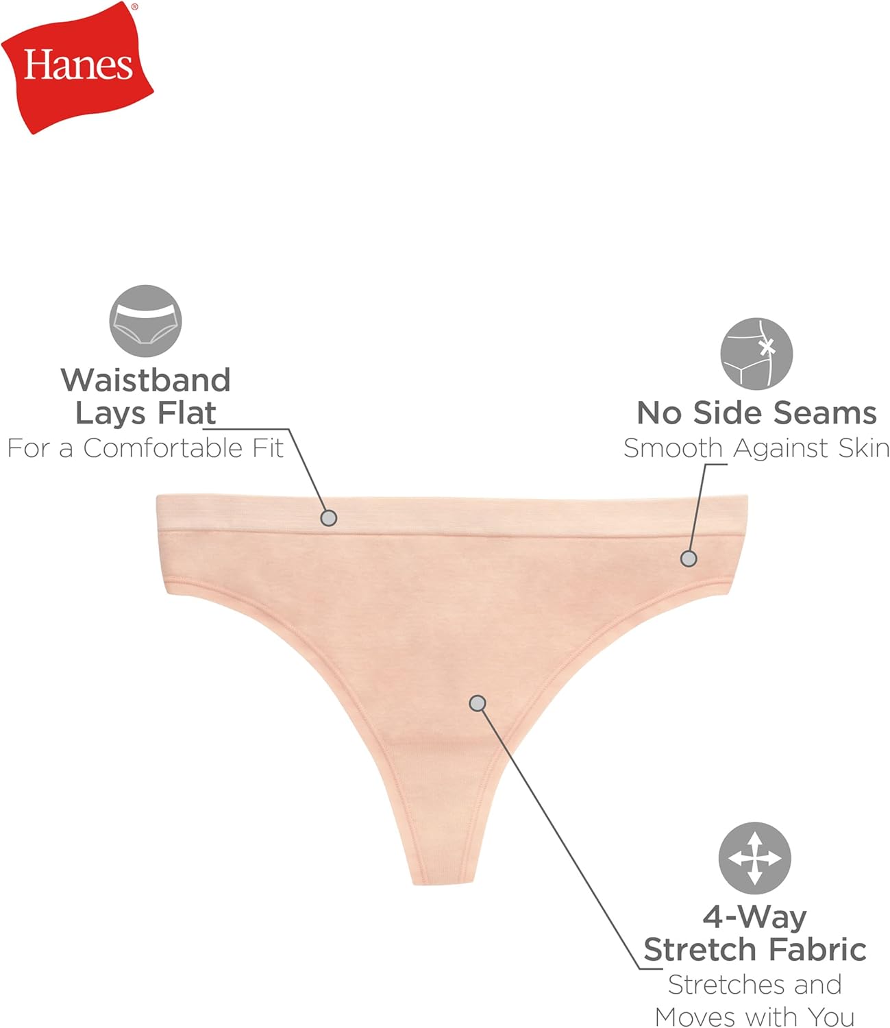 Hanes Women's Seamless Underwear Pack, Comfort Flex Fit Bikini Boyshort or Thong Panties, 6-Pack - Image 5