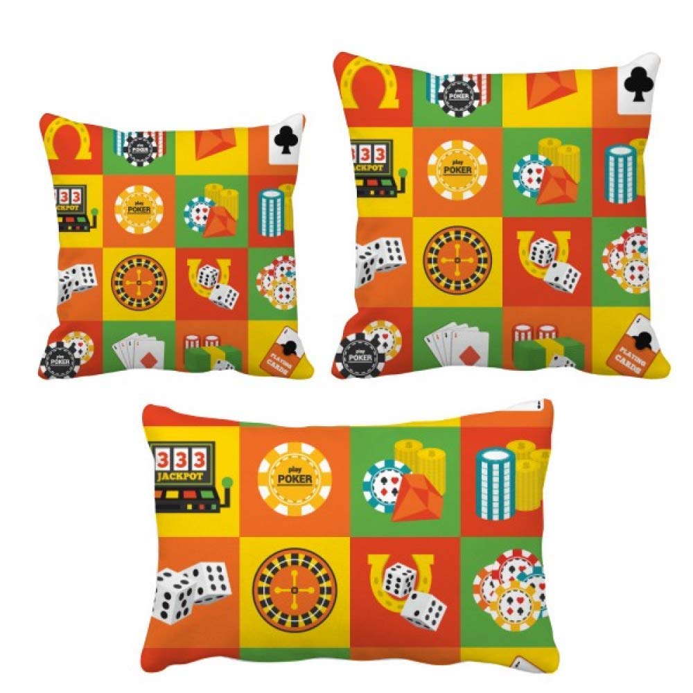 Housse de coussin carrée casino taie décorative pour lit et canapé