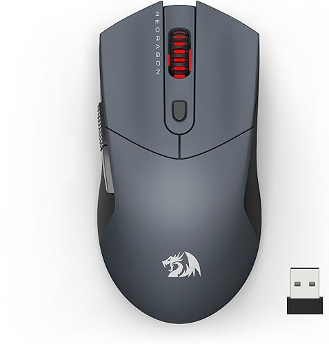 Redragon Ratón inalámbrico para juegos, ultraligero de 26 K DPI para juegos, mouse Bluetooth de tres modos ergonómico con agarre natural, botones