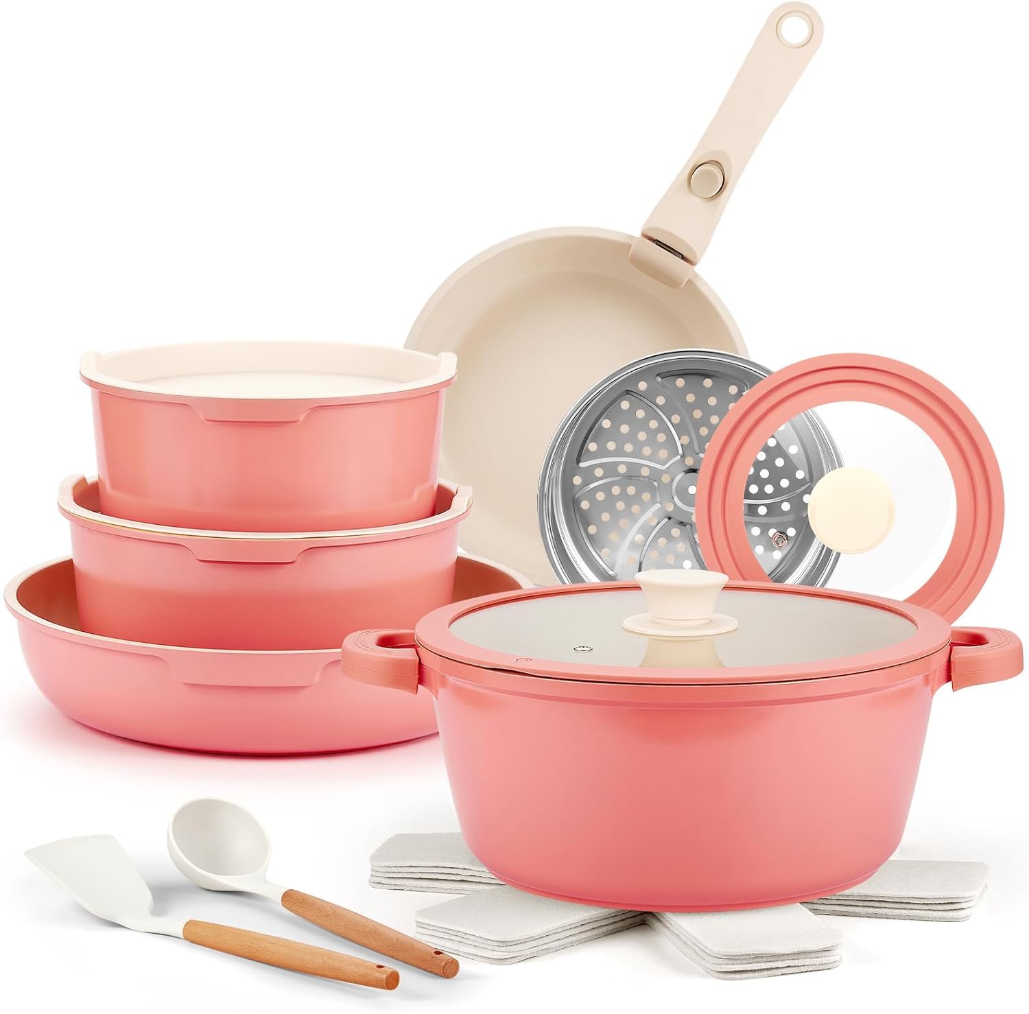 5点セット 鍋とフライパン、ノンスティック キッチン|H対応 調理器具 Amazon.co.jp: IKTU セラミック鍋とフライパンセット ノン