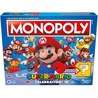 Monopoly E9517100 Super Mario Celebration board game for Super Mario fans aged 8 and over with sound effects from the video game Multi Standard