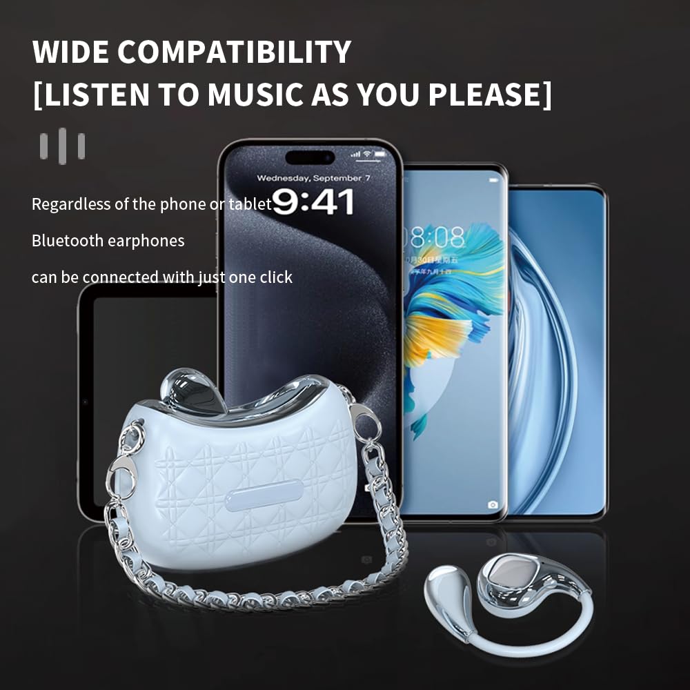 Micool Słuchawki z otwartym uchem Bluetooth 5.4, wiszące słuchawki z długą żywotnością baterii, modne wzornictwo, bezprzewodowe słuchawki douszne, sportowy zestaw słuchawkowy do wygodnego użytku przez
