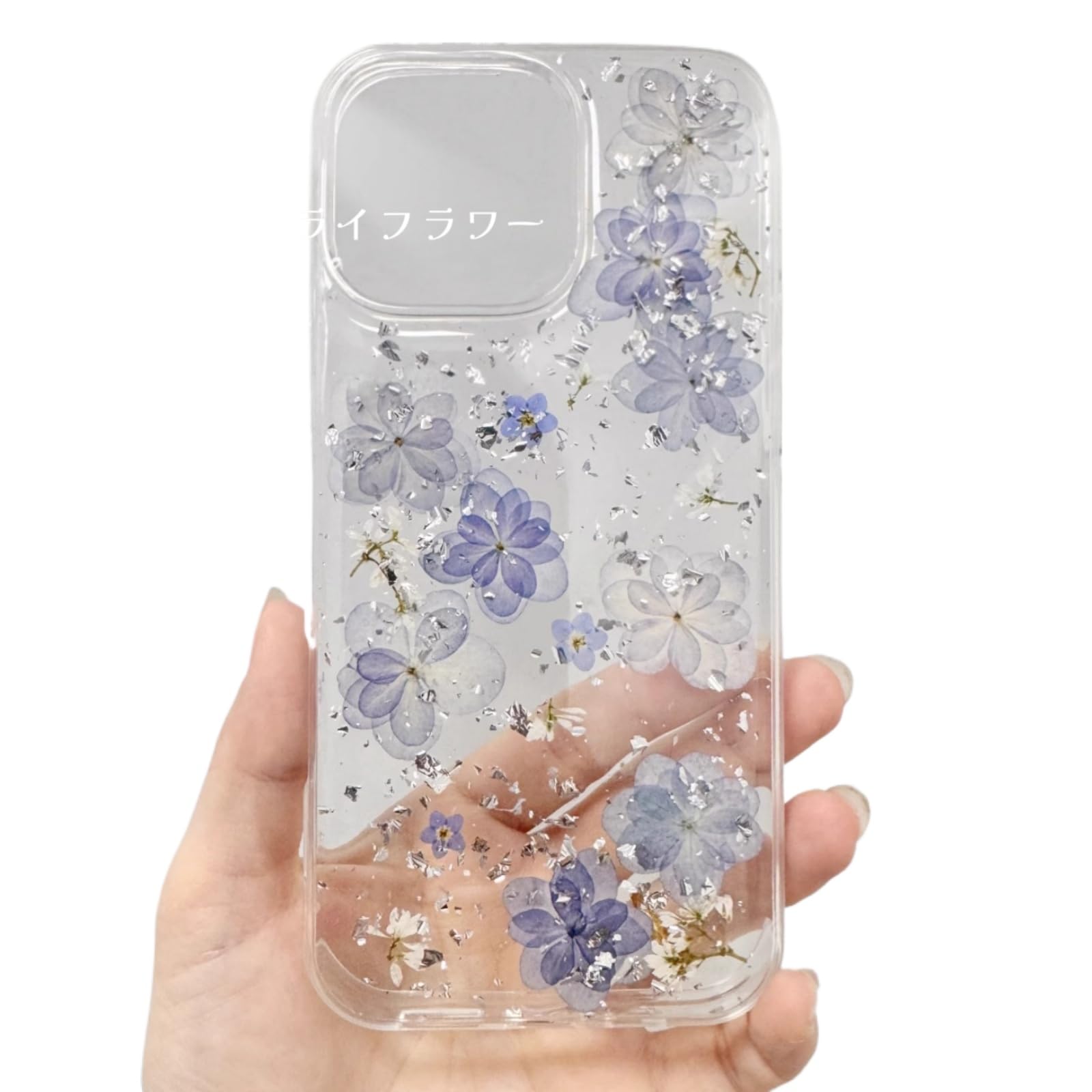 Amazon.co.jp: iphone 17 ケース ドライフラワー 透明シェル 女子向け