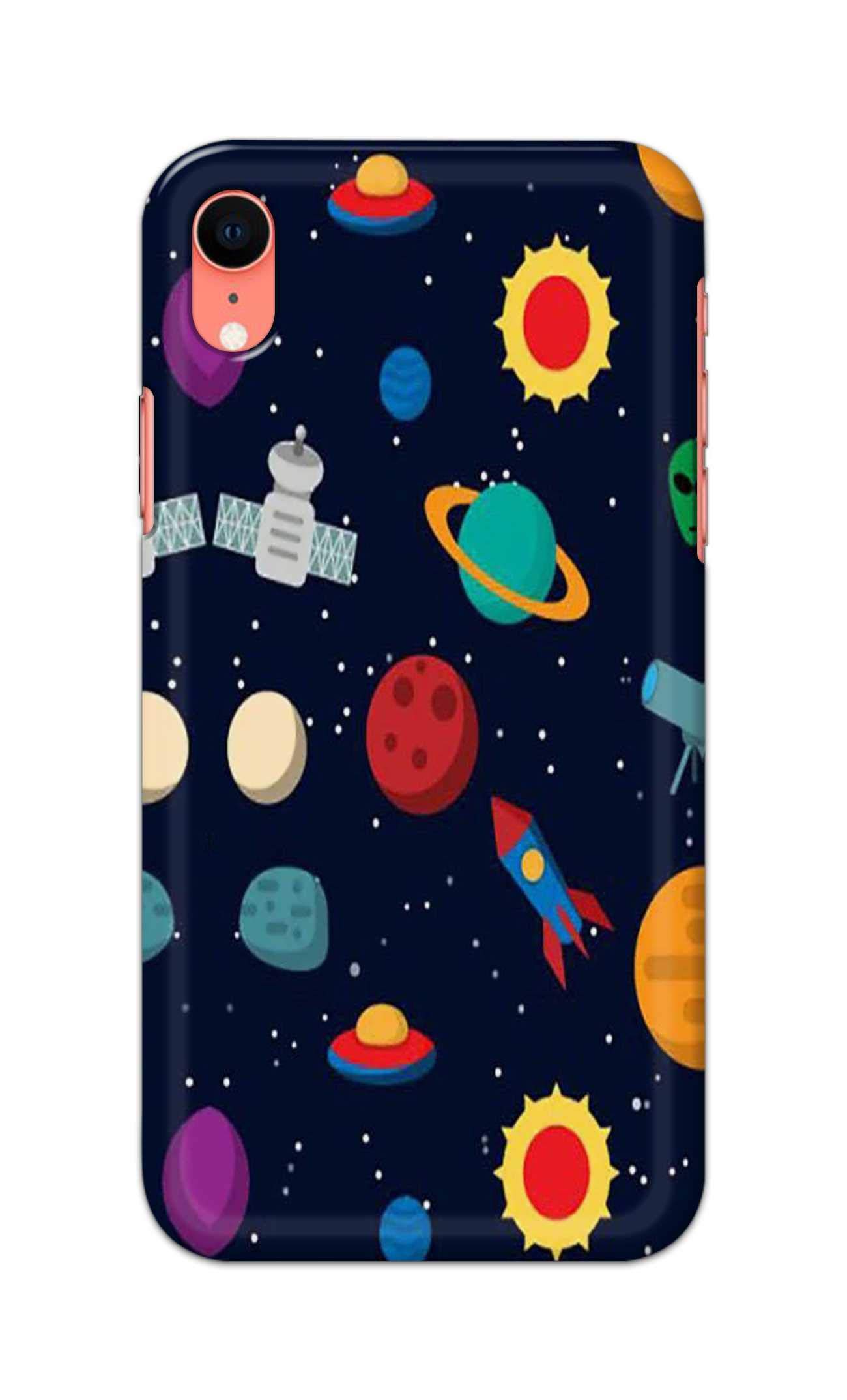 EmirumCases Cartoon Planets in Universe Hard Printed Designer Case for Apple iPhone XR Back Cover PSK1726