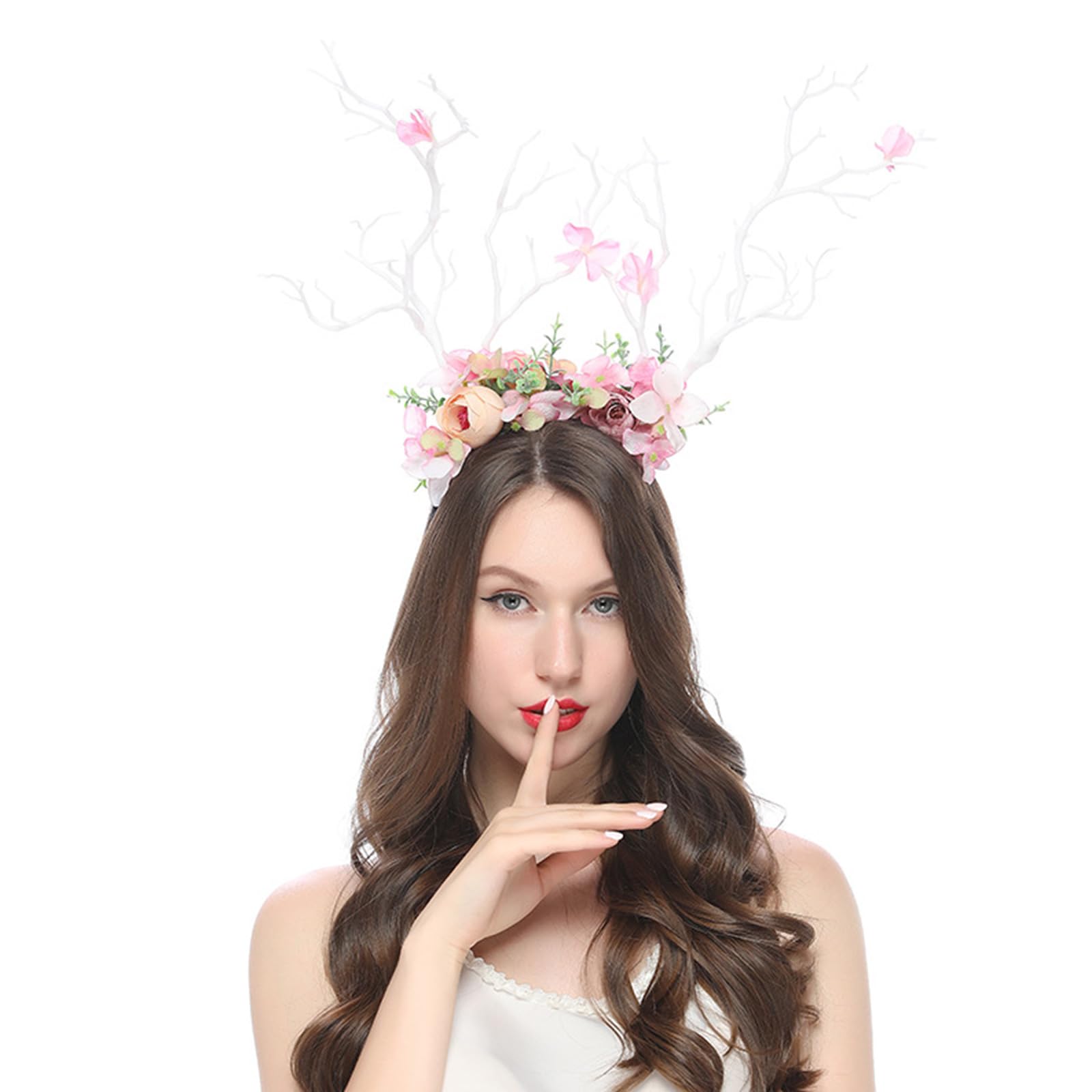 10 diademas florales de ciervo, accesorios de disfraces, accesorios de disfraces, accesorios de cosplay para mujeres y niñas, gorro de reno, accesorios de cosplay