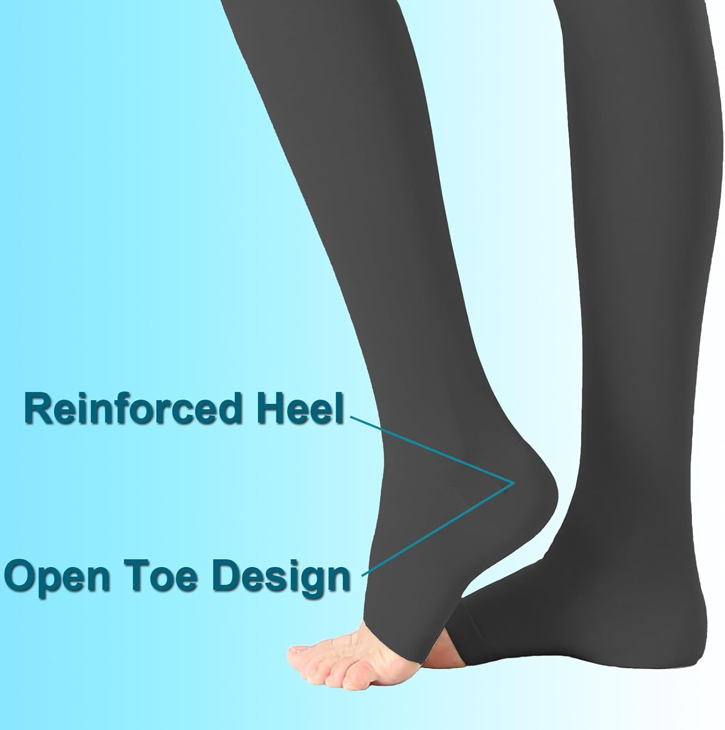 Medical Compression Pantyhose For Women & Men,20-30 mmHg Medical Grade Support Hose Tights For DVT,Pregnancy,Varicose Veins,Relief Shin Splints,Edema,Swelling - Image 6