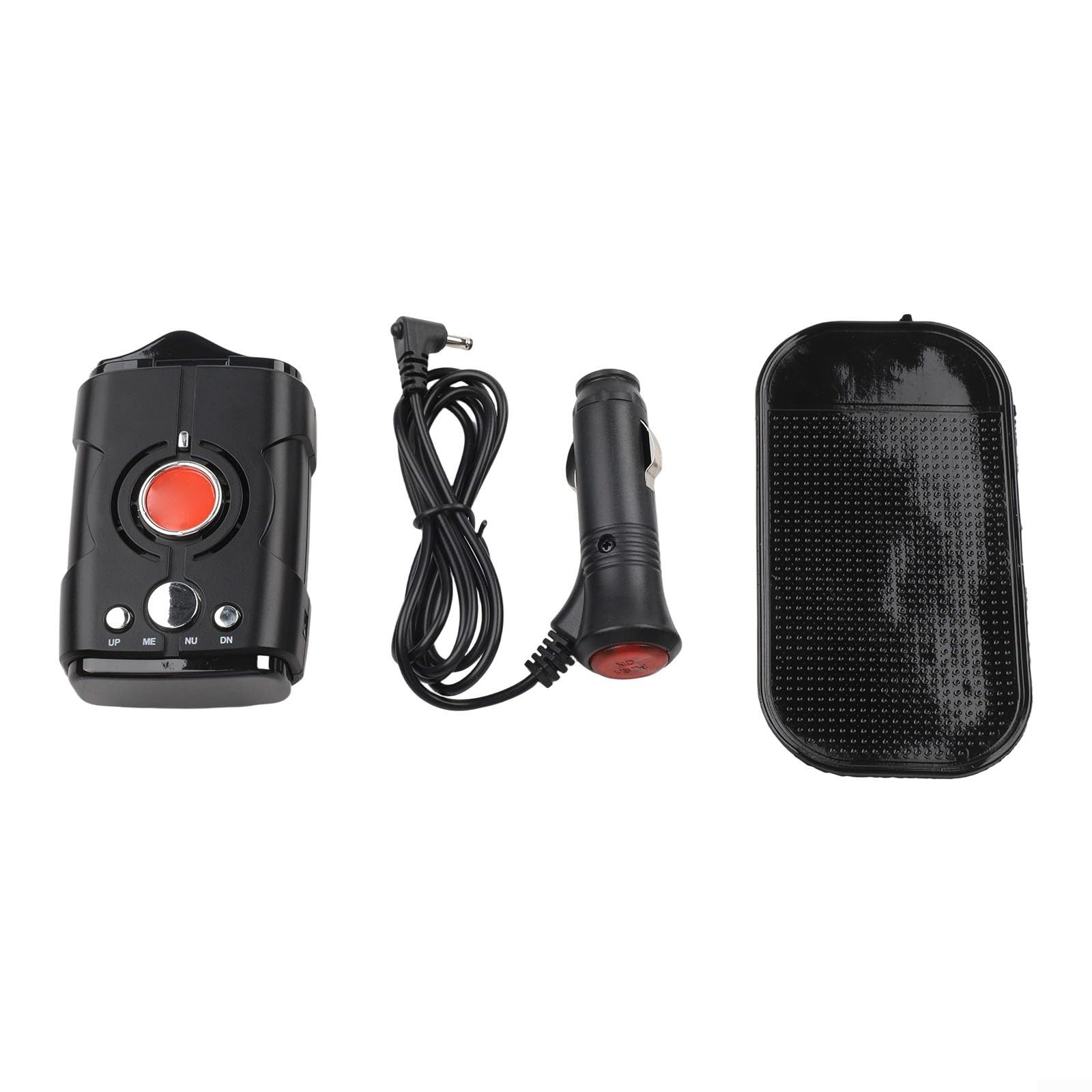 360° Avertisseur de radar avec message vocal, chien électronique pour mesurer la vitesse et la détection de flash, compact 12 x 7,5 x 6,5 cm, ABS, pour voiture camion 12 V, noir