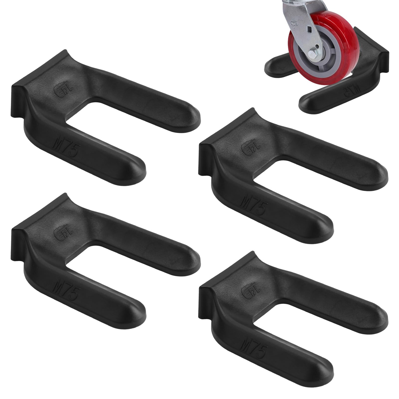 UFURMATE Chair Wheel Stopper 4Pcs Plastic Furniture Coasters Wheels Stoppers No Lift Furniture Wheel Stoppers Non Slip Furniture Caster Pads for Chair Sofa Appliances (Black) — image 1