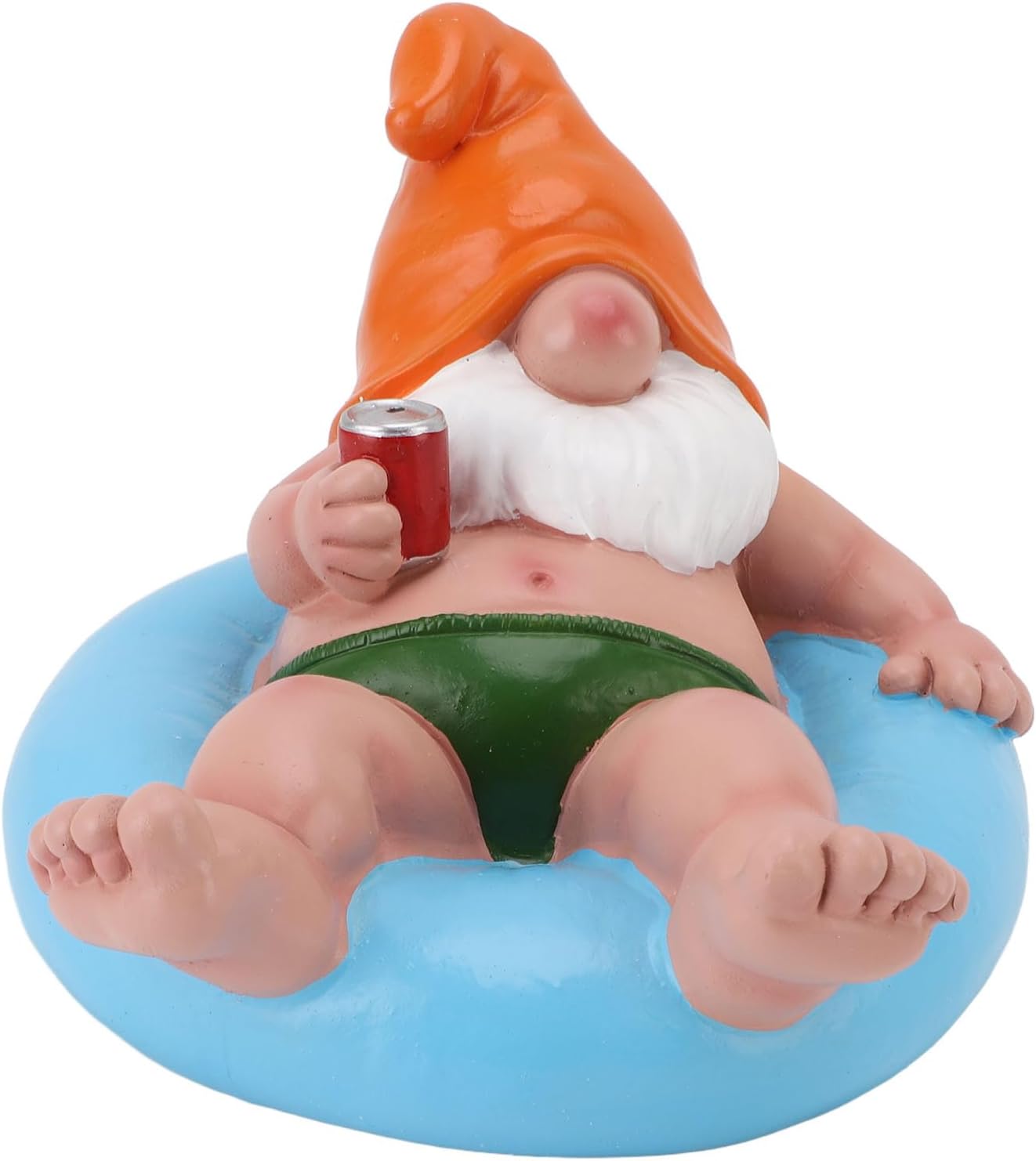 Pool Floater Gnome Statue Resin Pool Party Relaxing Funny Garden Floating Gnome Figurine for Outdoor Decor (Blue)