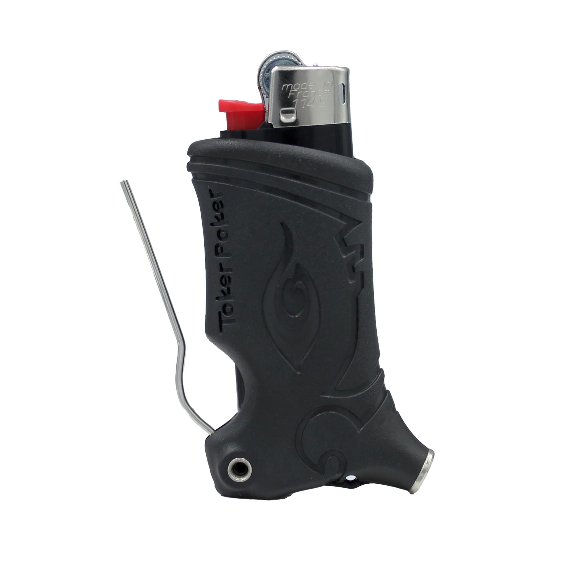 Toker Poker - Mini Bic, Keychain, Lighter Case, Multi Tool of Camping and other (Black)