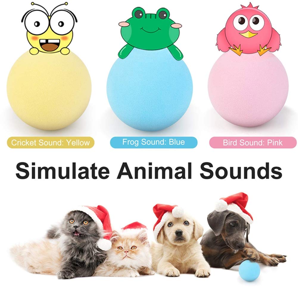 Jouet intelligent pour chat - Balle interactive pour chat - Jouet de dressage pour chat - Jouet couineur pour chat - Jouet pour chaton (cricket jaune, matériau EVA)