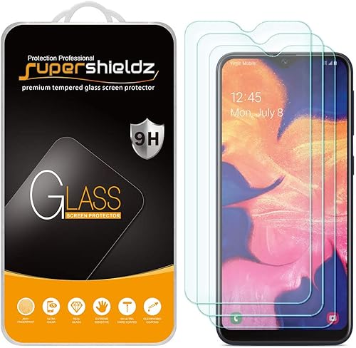 Supershieldz Protector de pantalla de vidrio templado diseñado para Samsung (Galaxy A10E), antiarañazos, sin burbujas