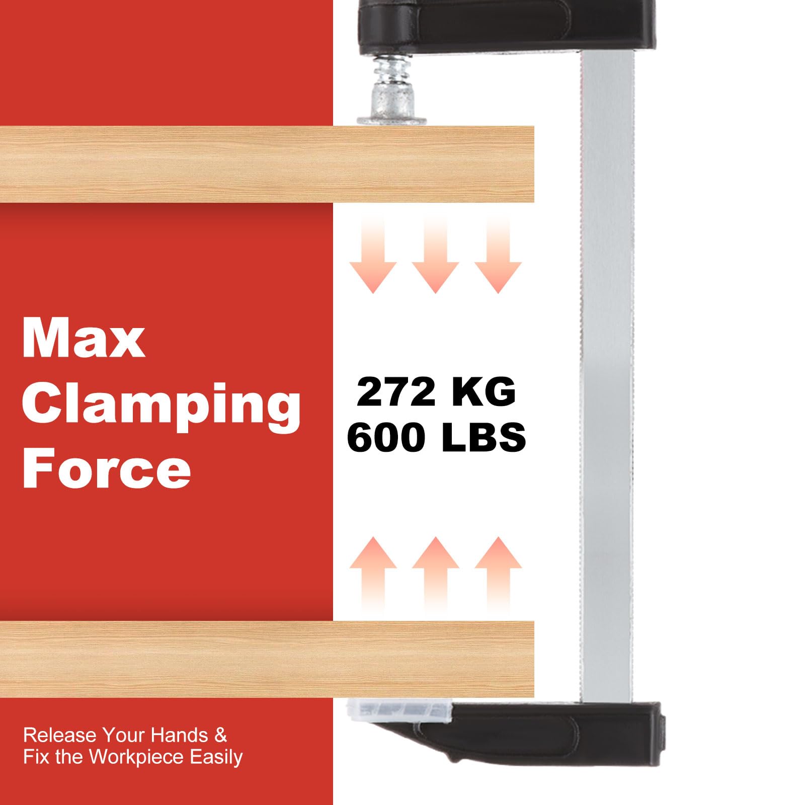 MUXHEL 6PCS Wood Clamps for Woodwork 150mm+300mm Quick Slide Woodworking Clamps Heavy Duty F clampss for Woodwork Welding - Image 3