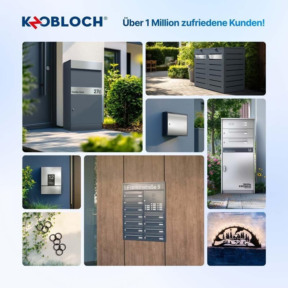 KNOBLOCH Briefkasten mit Paketbox KNOBOX PRO 11 - mit Gravur personalisiert, XXL Paketkasten, rostfrei wetterfest, Anthrazit RAL7016