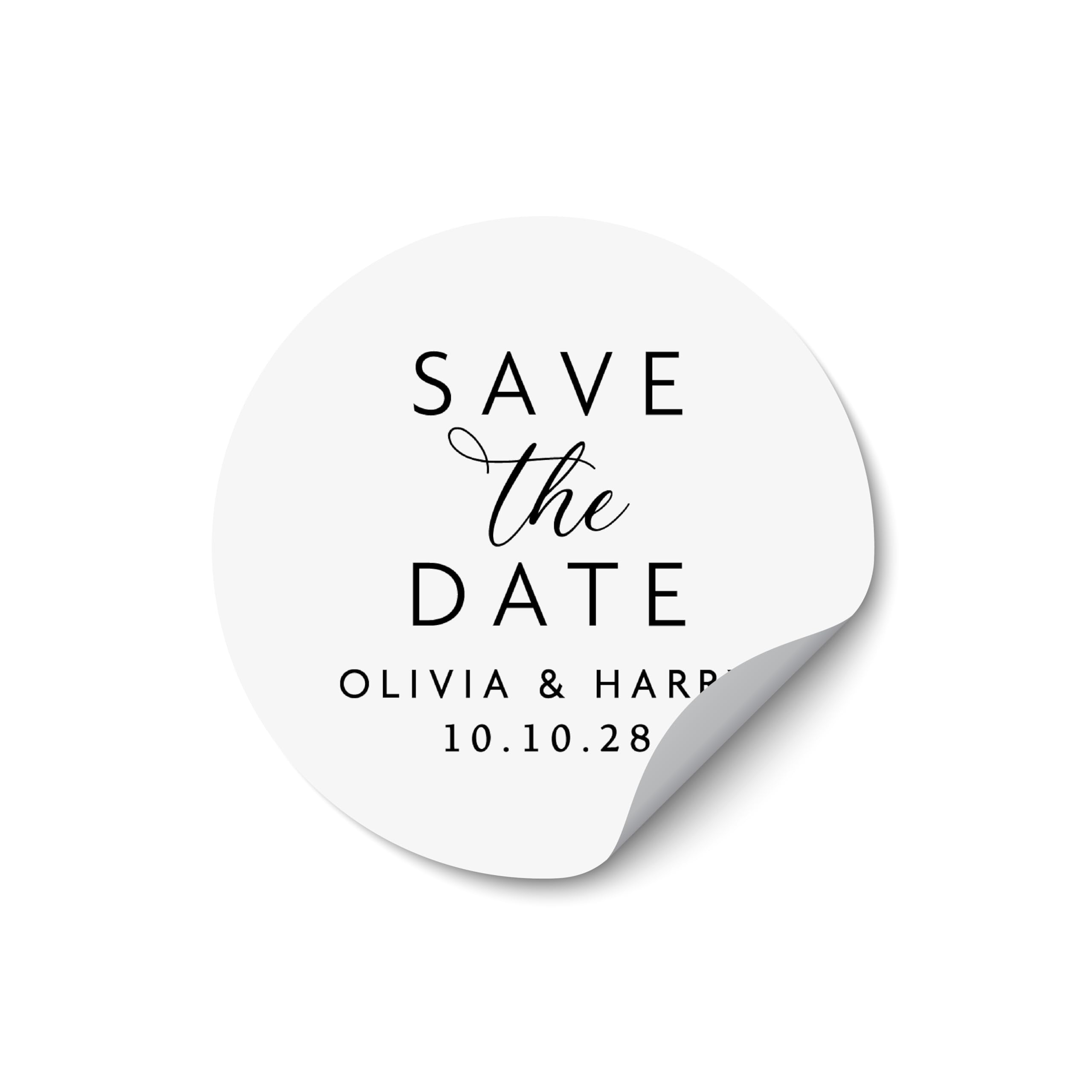 Personalized Clear Name Labels Stickers Gold Foil Wedding Save the Date Stickers Custom Wedding Invitations Labels - RW08