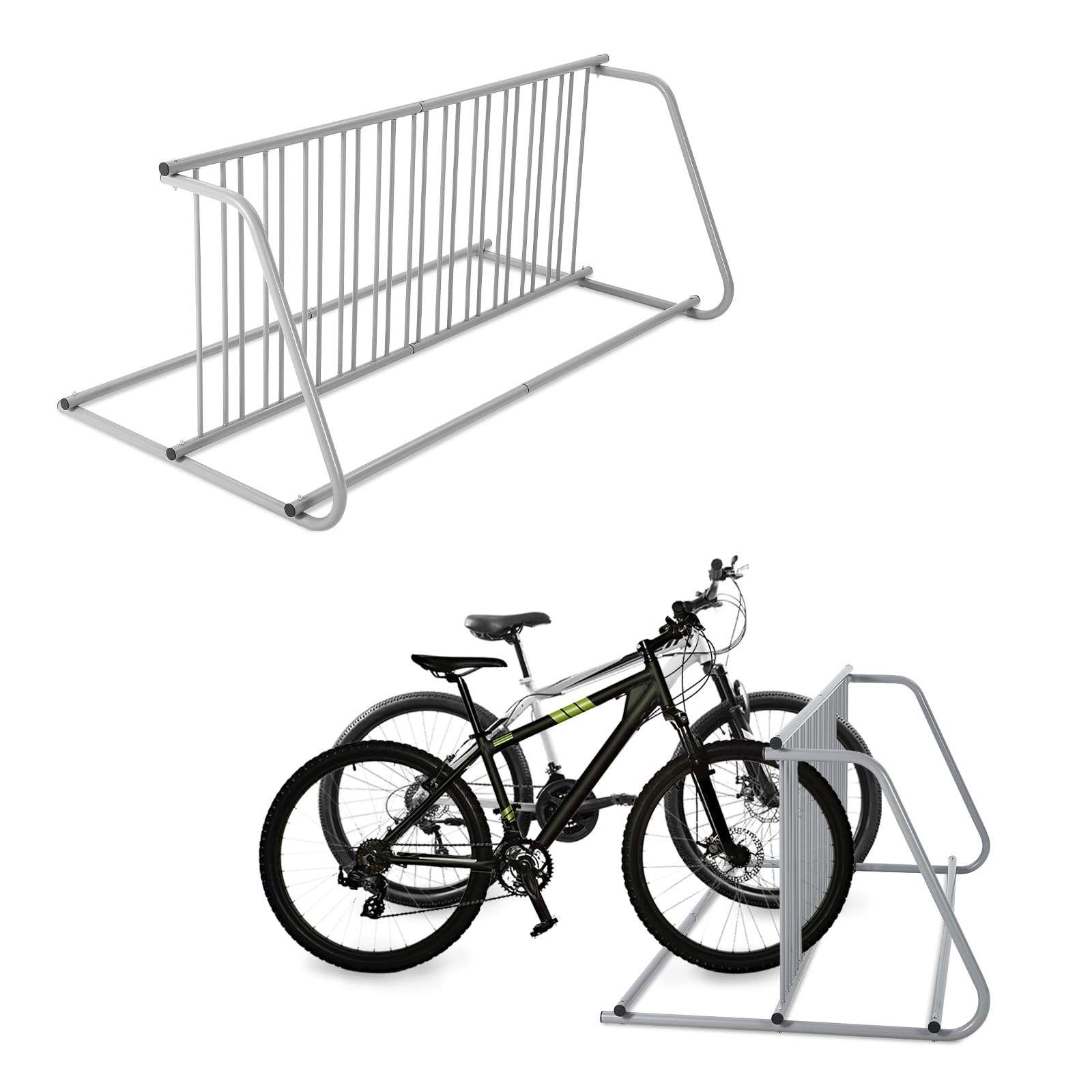 Floor 10 Bike Rack, Double Side Grid Bicycle Floor Parking Stand, Sturdy Garage Bike Rack, Compact Storage Stand for Streets, Yards, Bike Events — view 5
