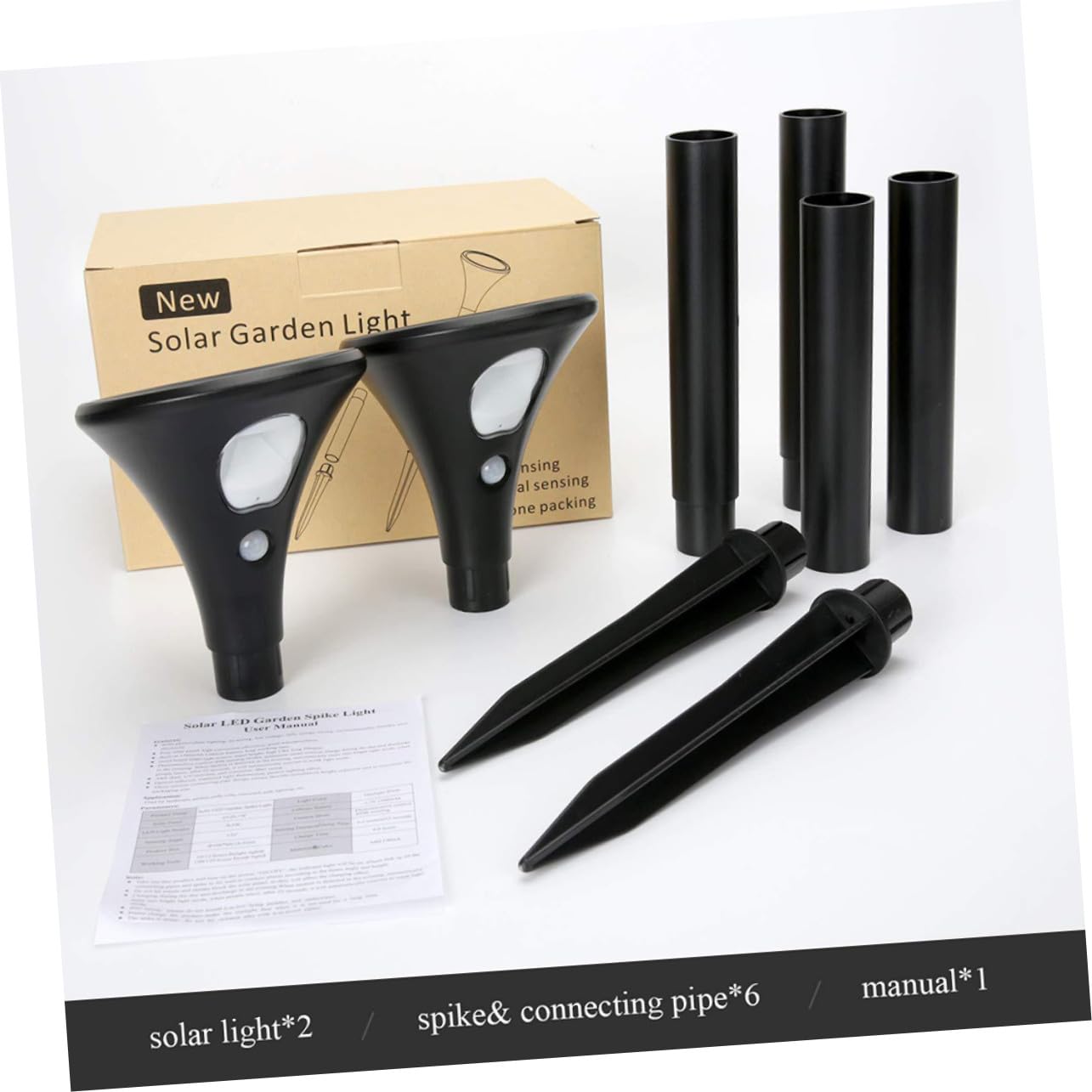 Luci da terra a LED a energia solare, confezione da 2, per esterni, illuminazione per vialetti, impermeabili, a risparmio energetico, illuminazione bianca pura per giardino e strada