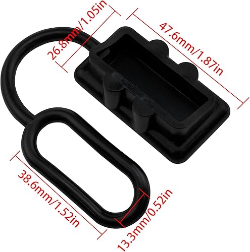 Miniatura 3 de Lovelysp-Cubierta antipolvo de la batería rápida 50A Conector de polvo Cubierta de polvo para Anderson 50A DC Conectores de alimentación (negro y