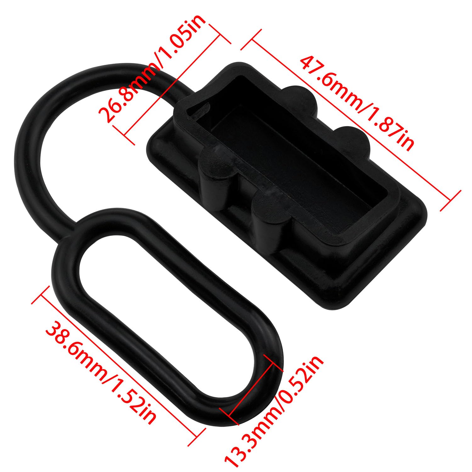 Cache Anti-poussière Pour Connecteurs D'alimentation 50A - Lot De 2, Rouge Et Noir - En PVC, Facile à Installer