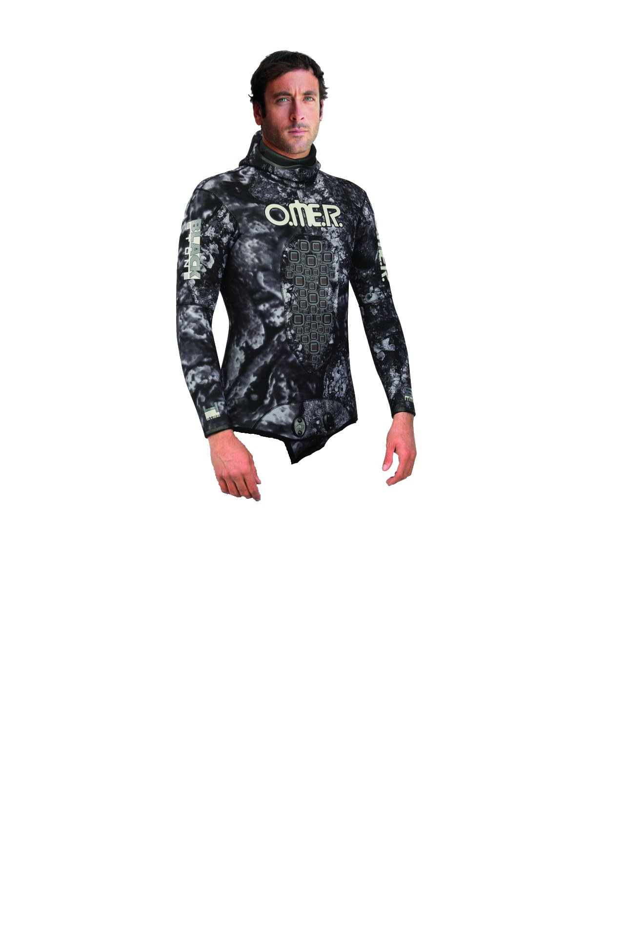 Omer Blackstone 5mm Men's Camo Wetsuit Jacket, Gray