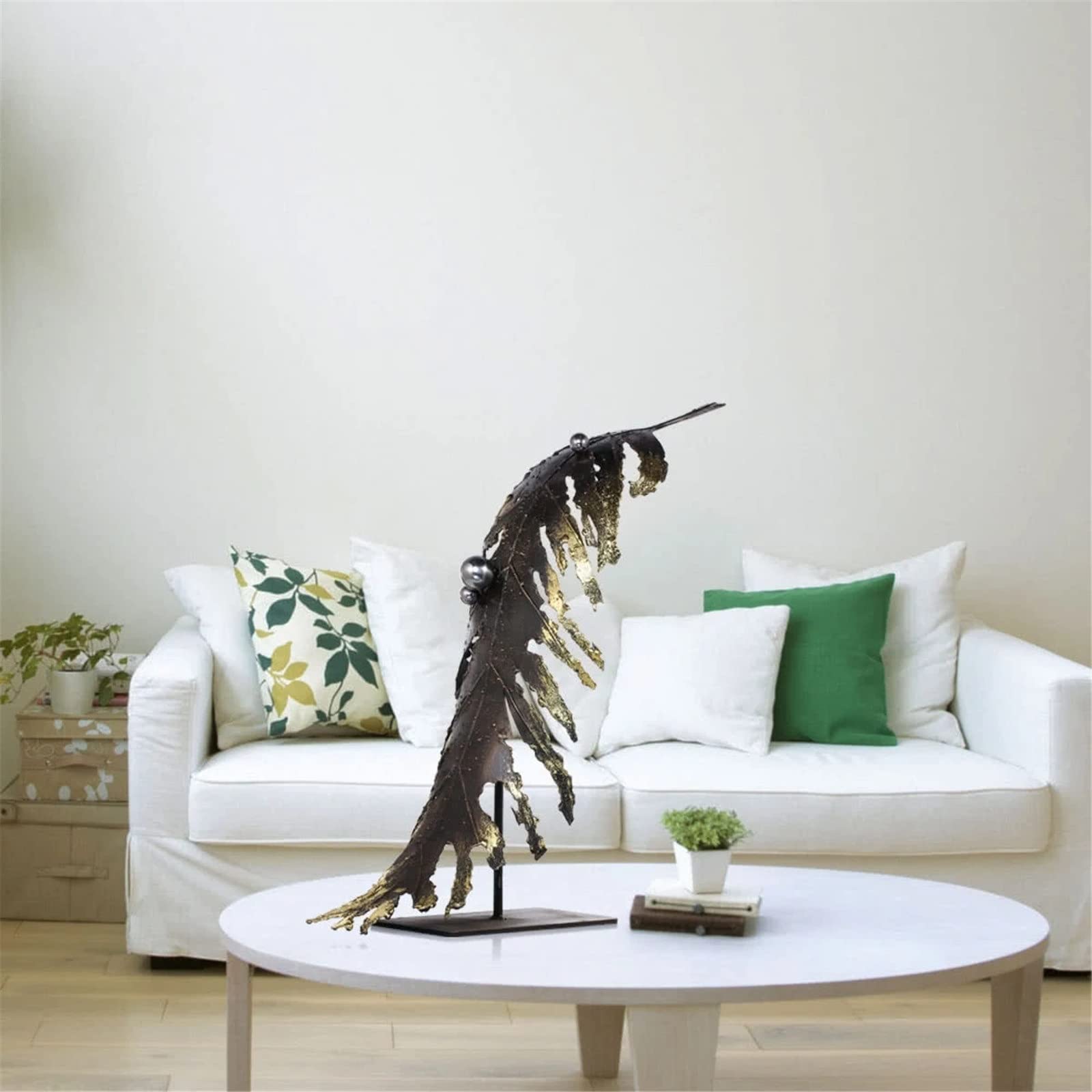 Amazon.co.jp: オブジェ 置物 バナナリーフモダン彫刻金属彫刻鉄の飾り