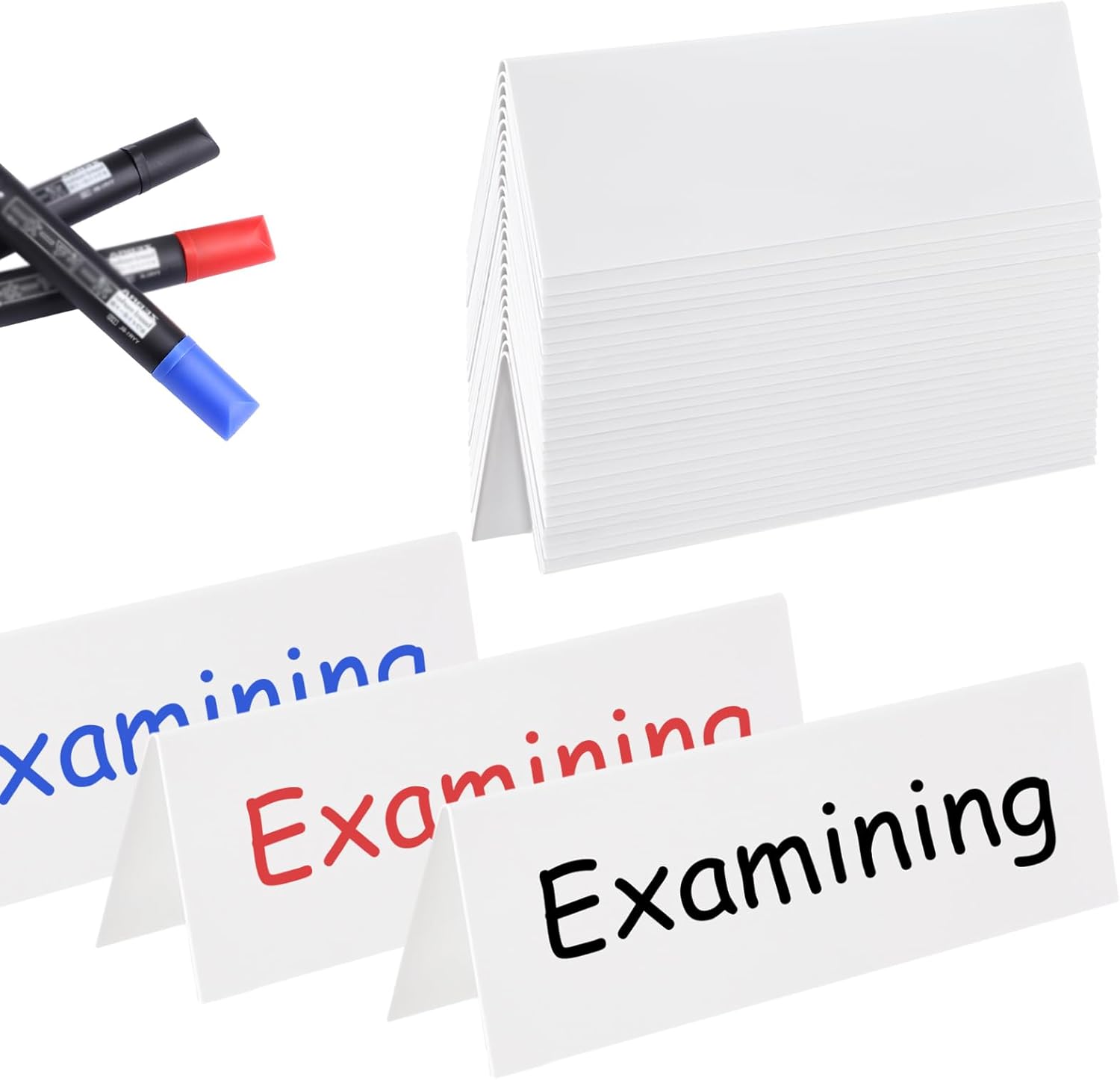 Reusable Name Tent Cards, Dry Erase Name Tent Cards, Wipe