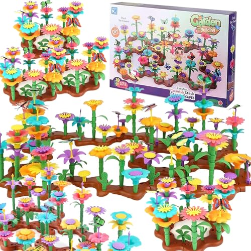 Juguetes Construcción, SAYLORDDB Regalos Juguetes para Niñas, 272 PCS Juguetes de Construcción para Jardín de Flores para Niñas, Juguetes Educativos de Jardinería,Juegos de...