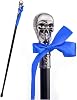 Vintage All Metal Skull Walking Cane for Men and Women 36 Long Silver Gentleman's Walking Cane Stick for Everyday Use, Drama, Wizarding Cosplay, Stage Prop B