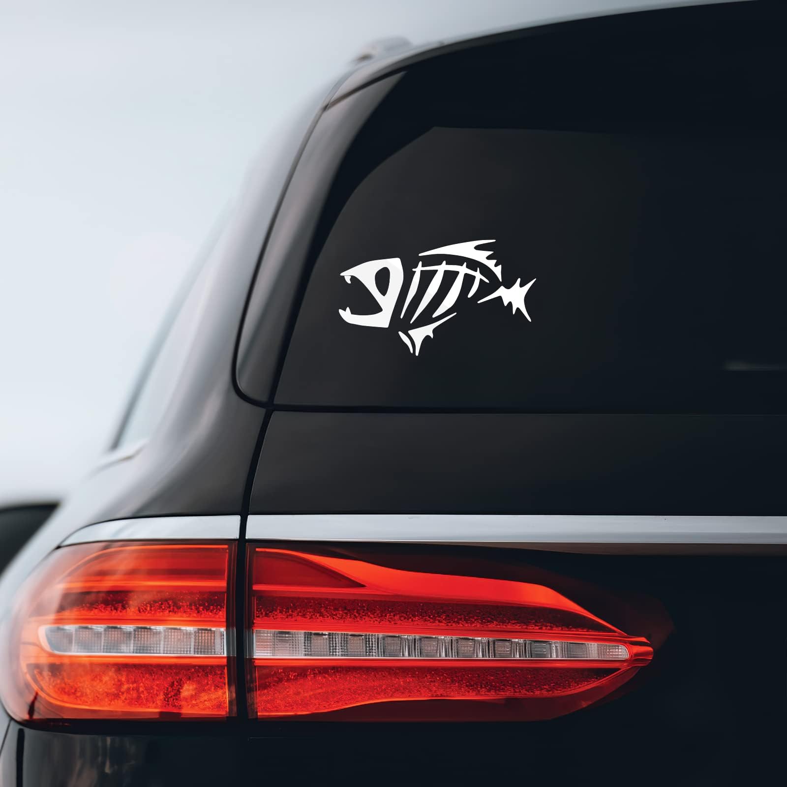 Fish Bones Fear No Sticker Decal Notebook Car Laptop 6" x 3.5" (White)