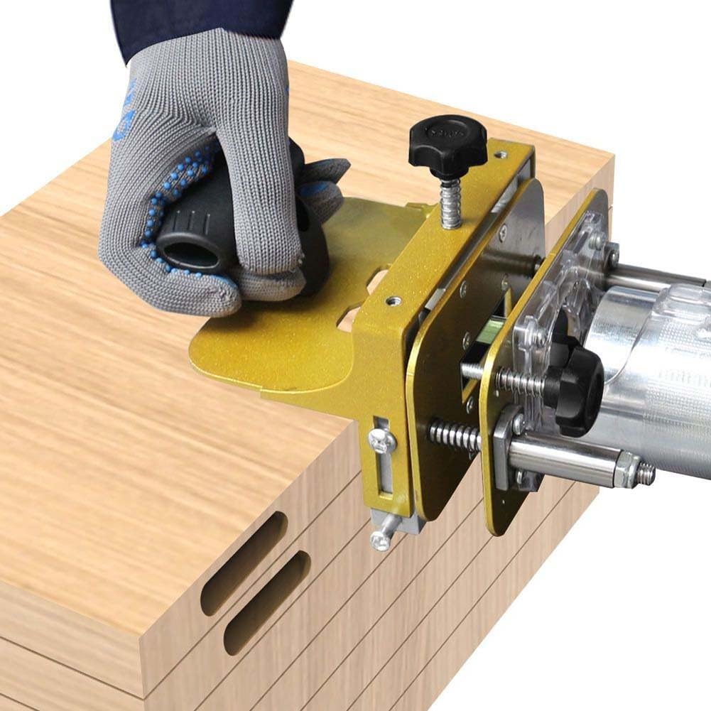 Mortasatrice in metallo ABS per fresatrice da 65 mm, con posizionamento centrale e guida di scorrimento bidirezionale, in acciaio inox compatto