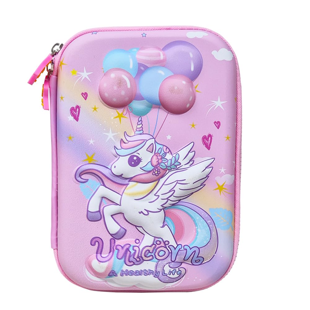 PARTEET Multipurpose Stylish Unicorn Print Large Capacity Pencil Case, Pen & Pencil Pouch Bag Case For School Supplies For Kids, Pouch For Girls (Assorted Color, Canvas, Pink) (B0CYLN9B8M) Amazon Price History, Amazon Price Tracker