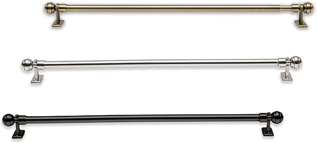 MforStyle LIGHT Extendable Cafe Rod MINI Curtain Pole - Ø 8/10 mm - Silver Chrome or Brass or Black - Metal Large Selection - RANGE (15.7" - 27.6" (40-70cm), Chrome)