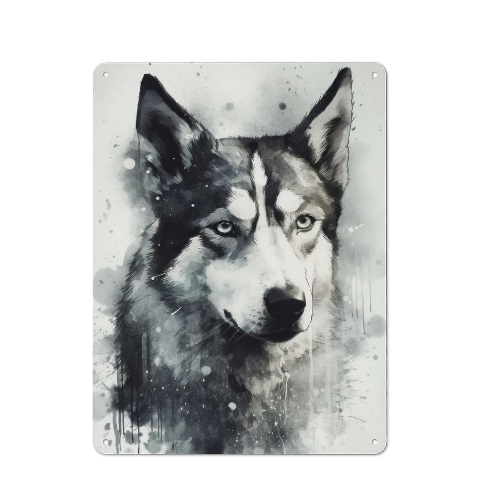 Junmoney Siberian Husky Dog Charm 40X30cm Retro Metal Plaque With For Garage Or Workshop, Housewarming Present For People Styling Garage And Workshop