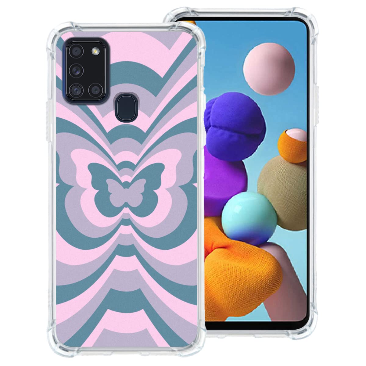 Amazon.com: zaztify Phone Case for Samsung Galaxy A21s, Pink Cyan