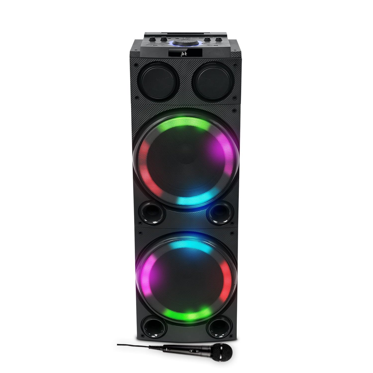 Enceinte Sono Party Box Muse M-1982 DJ - 600W - Ambiance Effet LED multicolore - USB/Bluetooth/Entrées AUX/Micro/Guitare