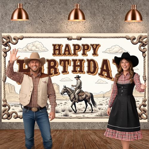Fondo Decorativo Cumpleaños Cowboy 180x110 cm miniatura 3