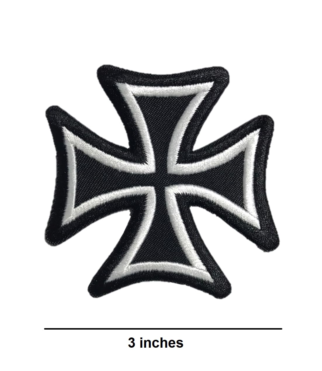 Amazon.com: Iron Cross Patch, 3 inches - White On Black Motorcycle