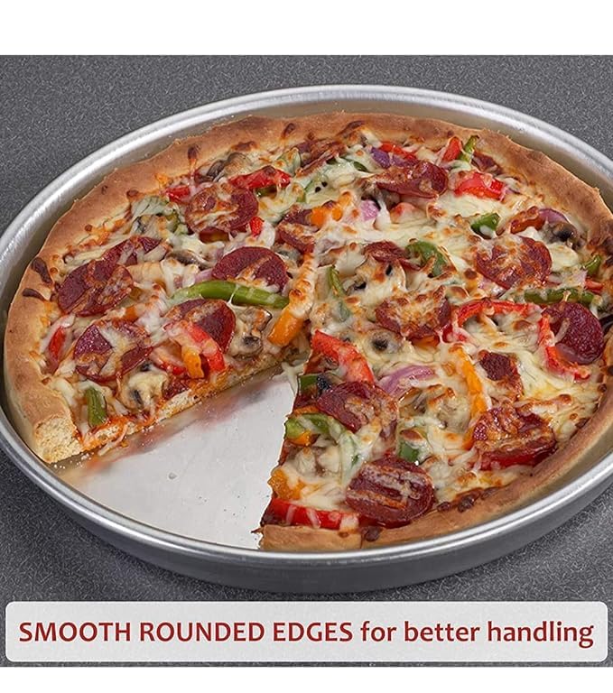 Image of Kitchen Trust Pizza pan Aluminium Pizza Base /Plate for Oven Color Silver (11 INCHES Pack of 1)