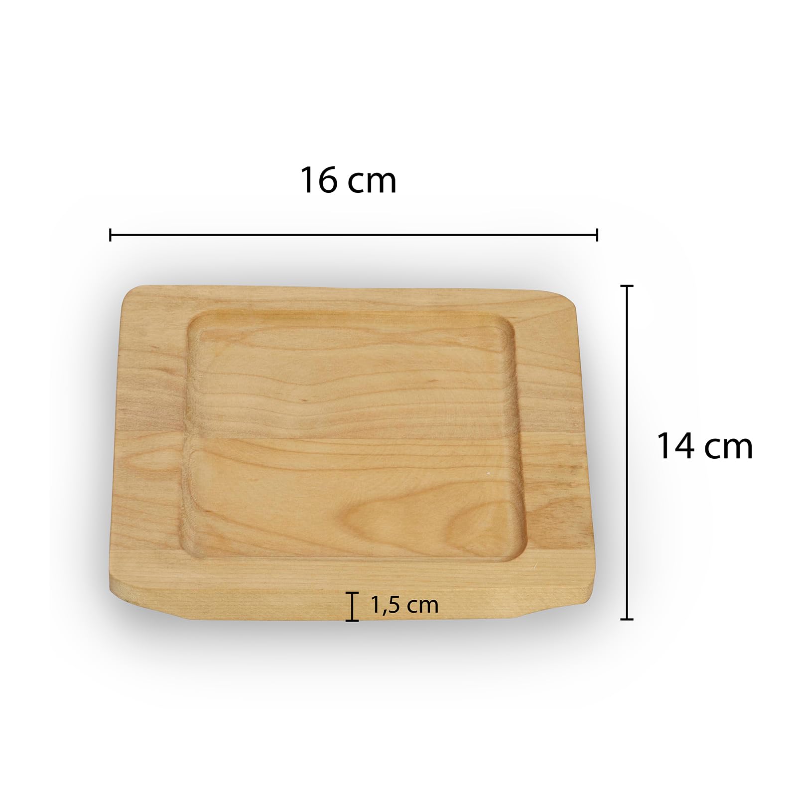 ECHTWERK Bol en fonte, poêles de service, plat de service carré avec planche de service, petite poêle à frire pour barbecue, déjà cuite, allant au four et au barbecue, idéale pour le service, 4 pcs.