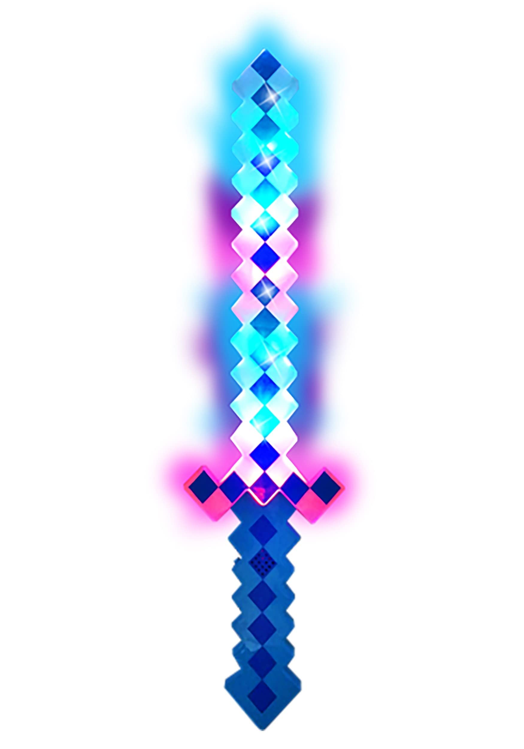24" LED Light Up 8-Bit Pixel Toy Sword for Kids (Blue)