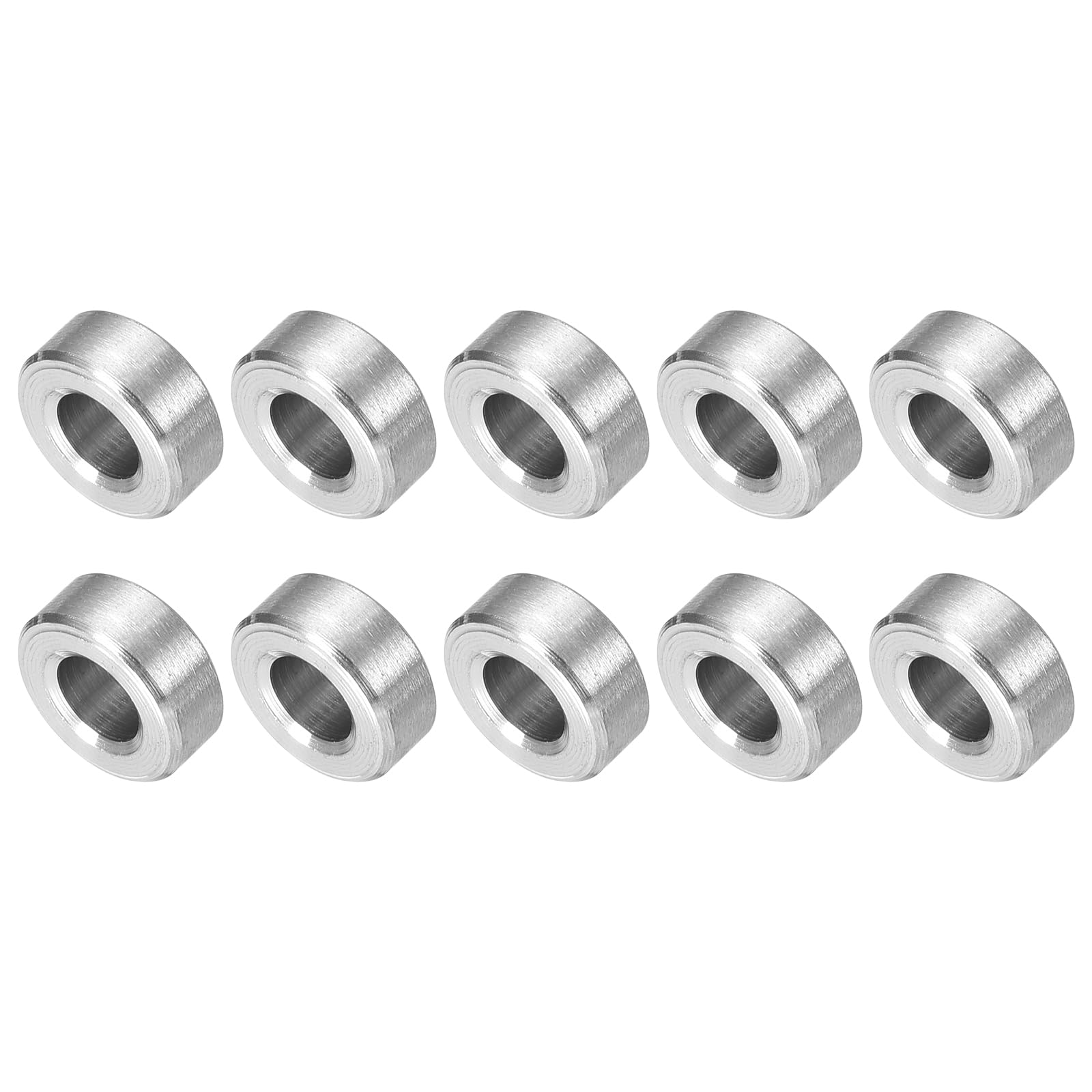 QUARKZMAN 10pz Distanziatori in Acciaio Inossidabile, 5mm ID x 10mm OD x 4mmL Separatore a Vite in Ottone Non Filettato Spacer Rotondo per Viti Bulloni Dadi 3/16" o M5
