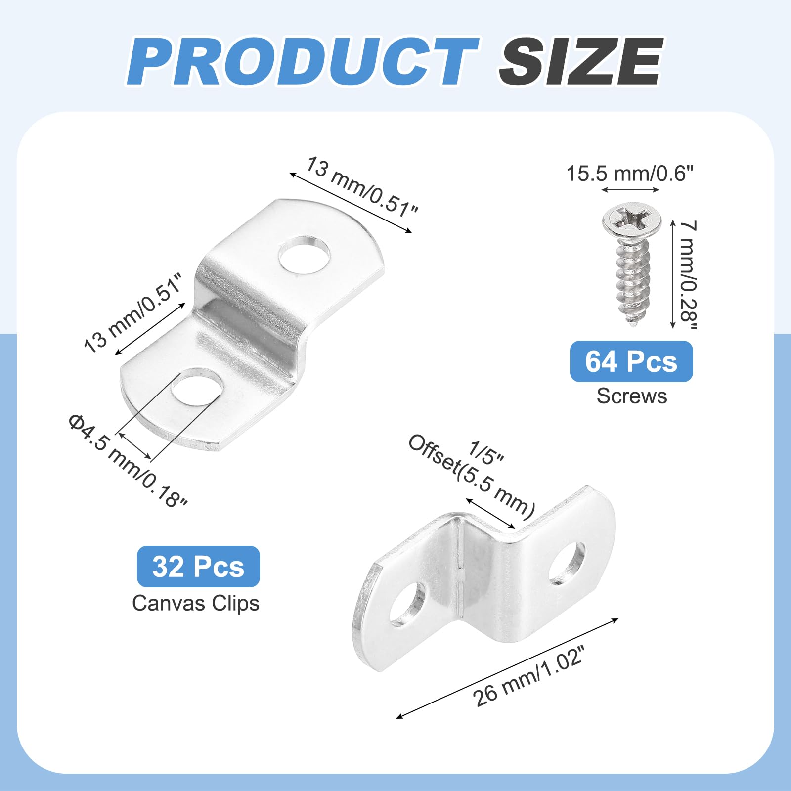 PATIKIL 1/5" Offset Canvas Clips - Image 2
