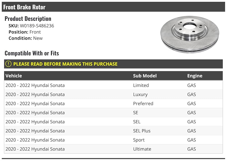 Amazon.com: Marketplace Auto Parts Front Disc Brake Rotor