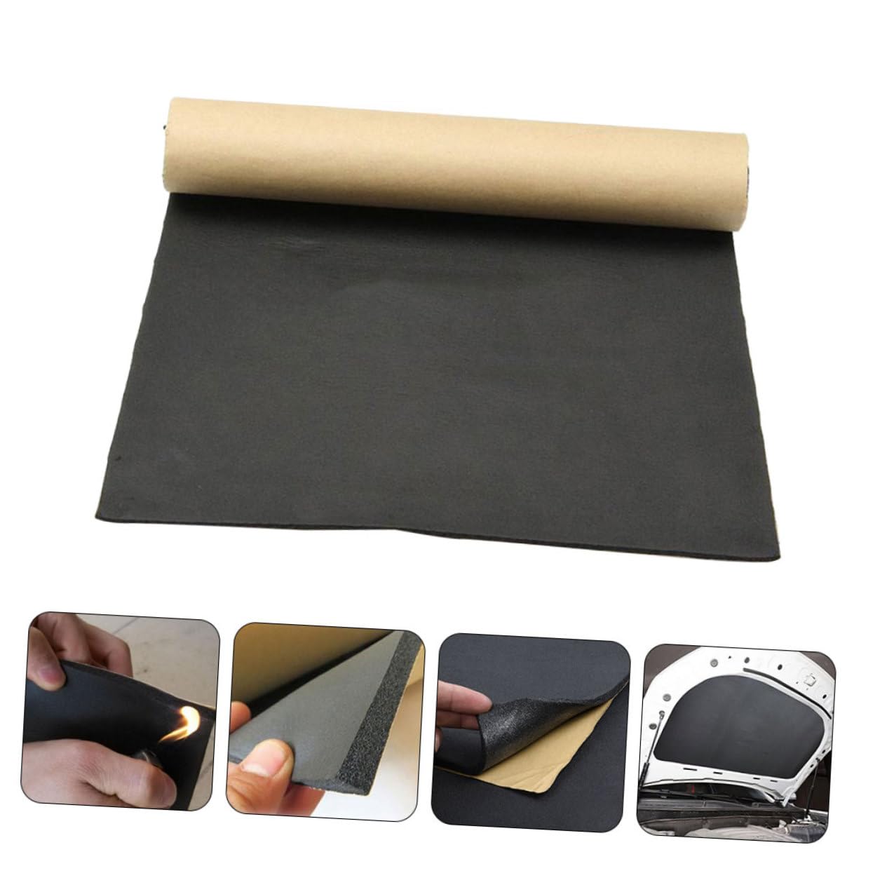 Cabilock 2pezzi Tappetino Fonoassorbente Per Auto Isolante Termico e Termico Del Motore Materiale Fonoassorbente Riduce Rumore Migliora Efficienza Carburante Silenzioso Installazione Facile