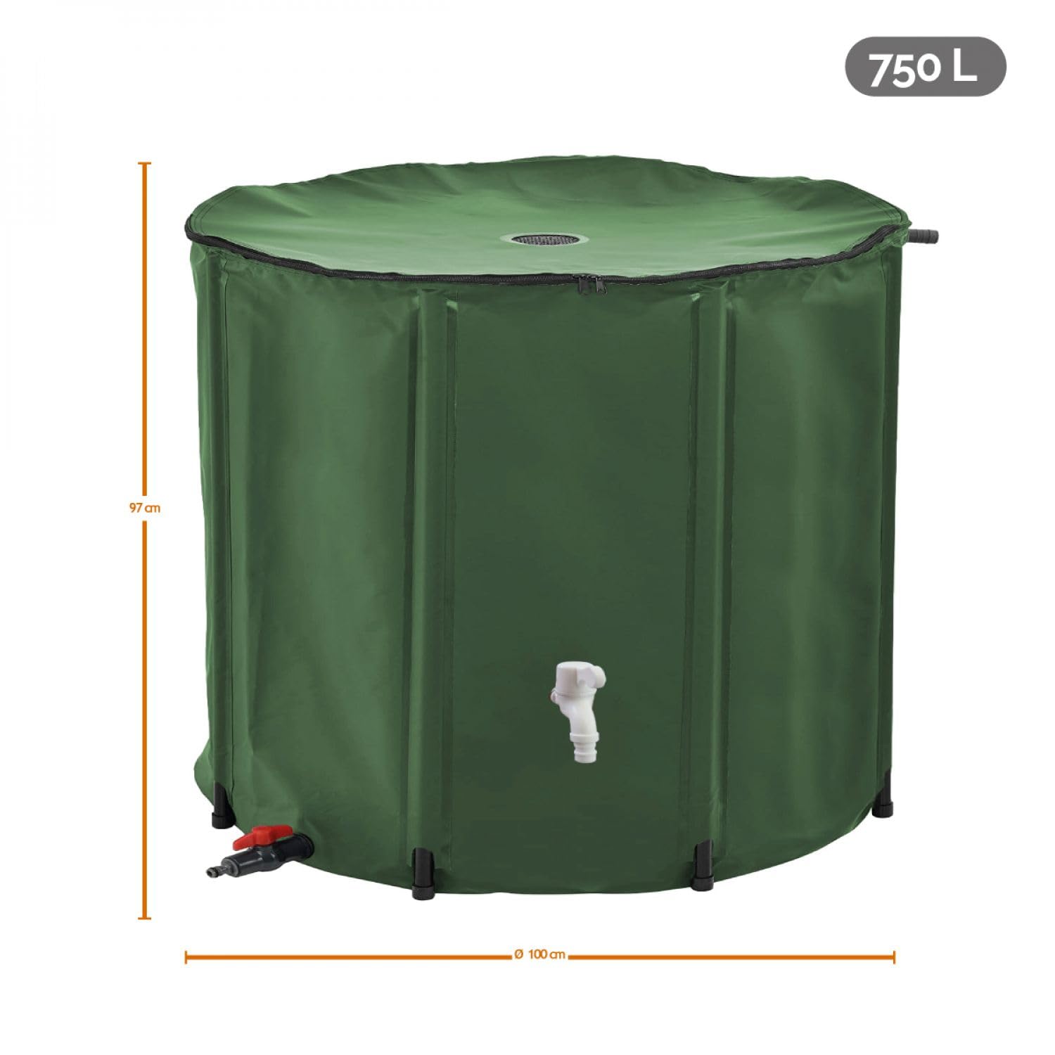 Linxor - Depósito de Agua de Lluvia Plegable - 750 L - 2 Colores