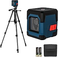 Vista 8 de RockSeed - Nivel láser, láser de línea horizontal de 100 pies, autoequilibrado, línea vertical y horizontal, rotación de 360 grados, bolsa