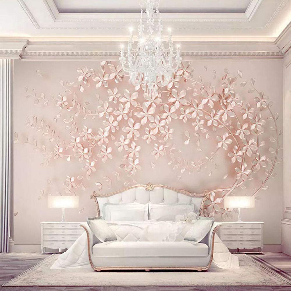 3D Papier Peint Mural Rose Or Fleur De Luxe Salon 3D Stéréo TV Fond Décoration Murale Papier Peint Décoration de La Maison