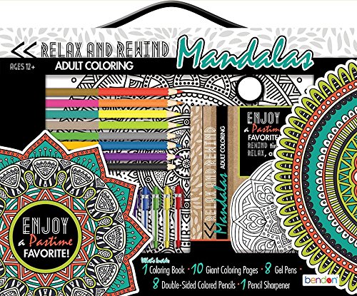 Download Bendon Adult Coloring Book Kit Mandalas Brickseek