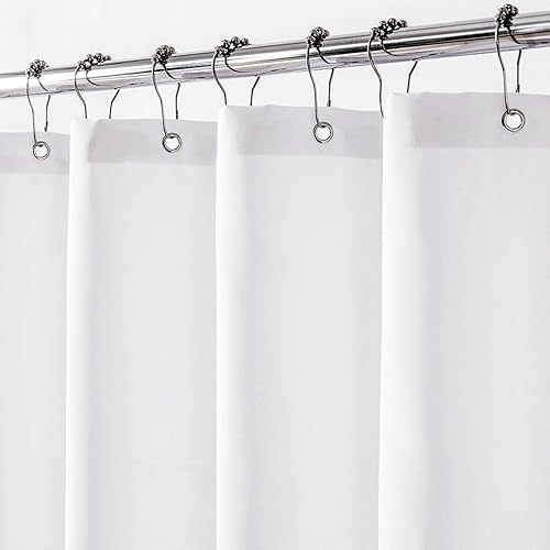 Felisa Cortina de ducha de tela impermeable con 3 imanes grandes, 72 x 72 pulgadas, calidad de hotel y forro de cortina de ducha de tela suave,